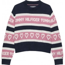 TOMMY HILFIGER πουλόβερ παιδικό κορίτσι KG0KG08837-C1G μπλε